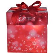 Подарочная коробка - Новогодняя красная с бантом, Premier 